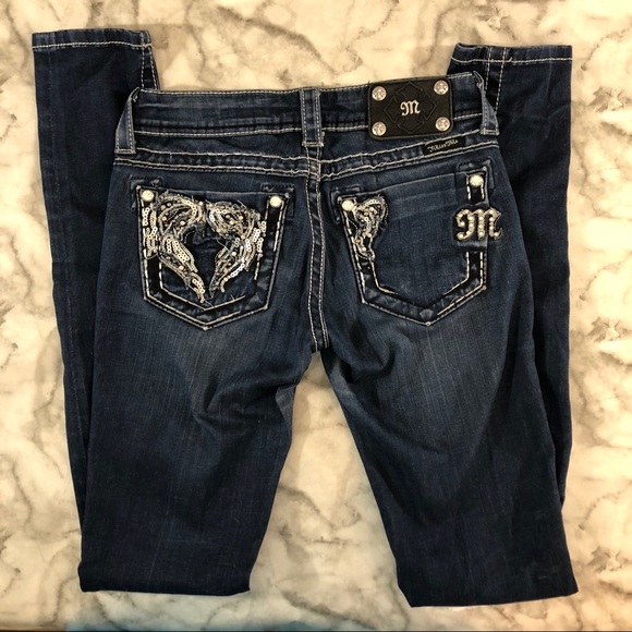Miss Me Bling Wing Denim Jegging Jean Pants, Sz 25 - Picture 8 of 8